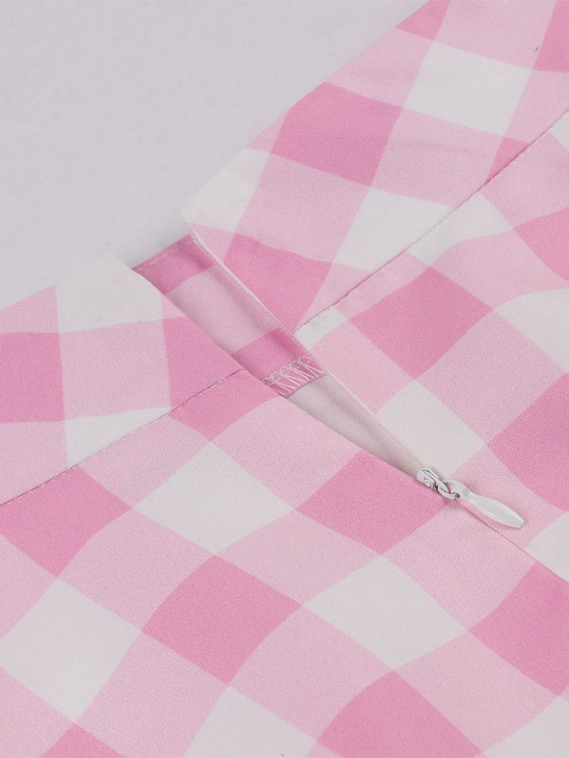 Barbie Ružová Gingham Sukňa Kostkovaná Dámske Nohavičky Do Polovice Lýtok - Ružová