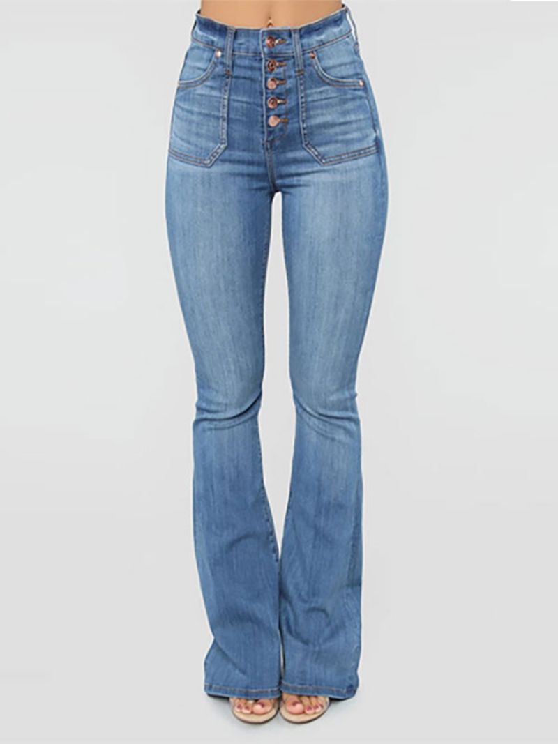 Bootcut Jeans Pre Ženy Mid Rise Spring Flare Bottoms - Svetlomodrá