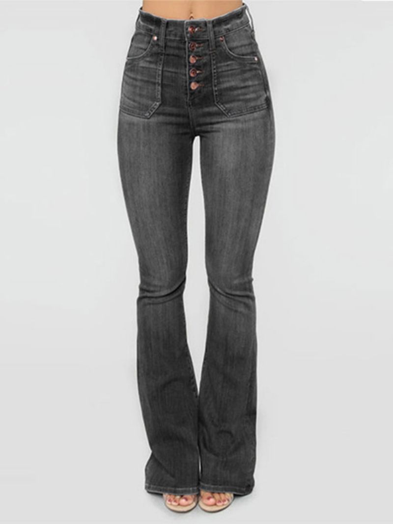 Bootcut Jeans Pre Ženy Mid Rise Spring Flare Bottoms - Čierna