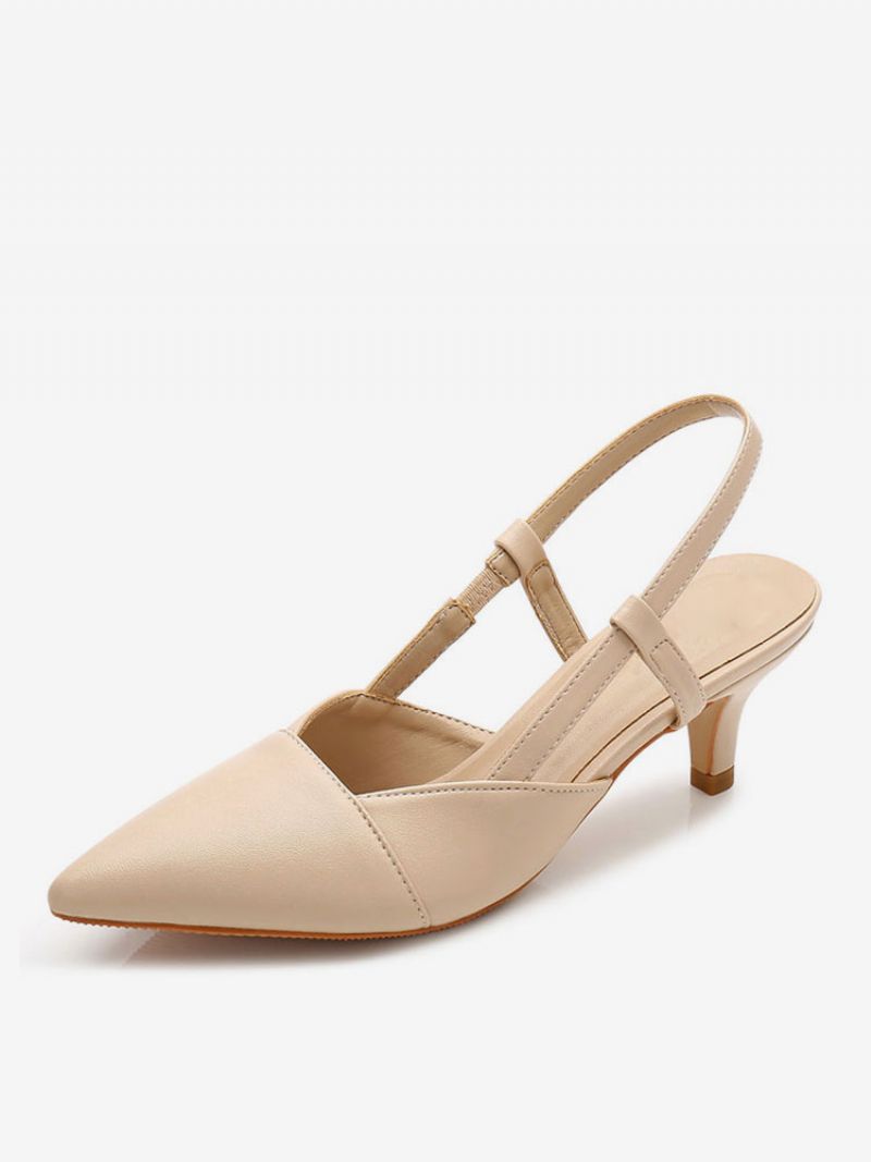 Dámske Lodičky Na Podpätku Slingback Kitten Prom V Marhuľovej Farbe