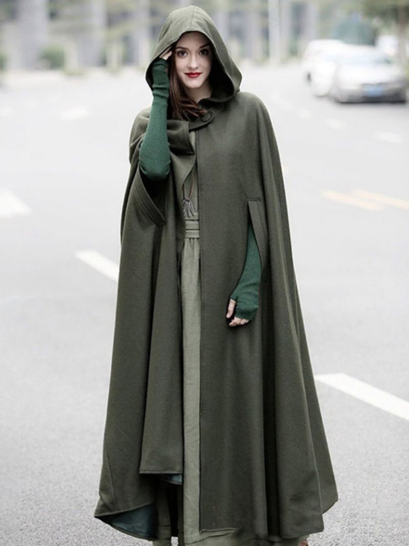 Dámske Pončo S Kapucňou Hunter Green Poncho Oversized Cape - Hunter Green