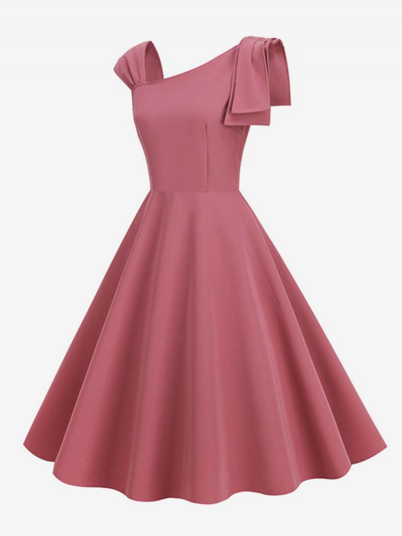 Dámske Retro Šaty Z 50. Rokov 20. Storočia V Štýle Audrey Hepburn Bez Rukávov Stredné Rockabilly - Blush Pink