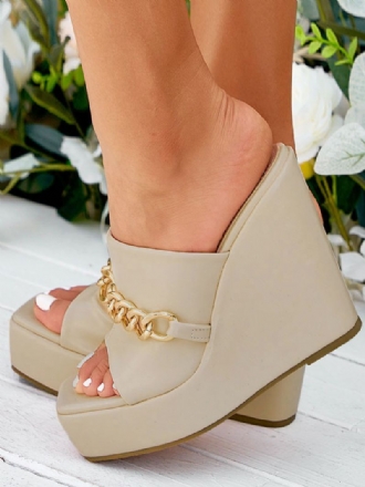 Dámske Reťaze Platforma Mule Wedges