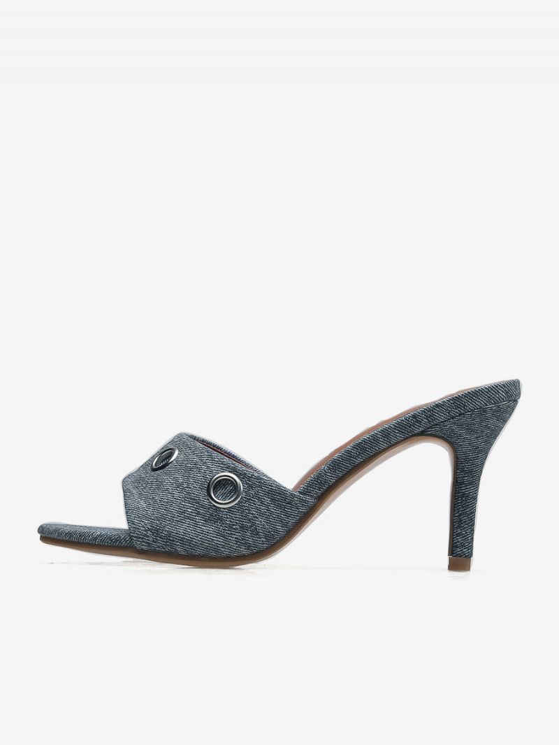 Dámske Slingbacks Na Ihličkovom Podpätku Canvas Mules Svetlo Sky Blue - Svetlo Obloha Modrá