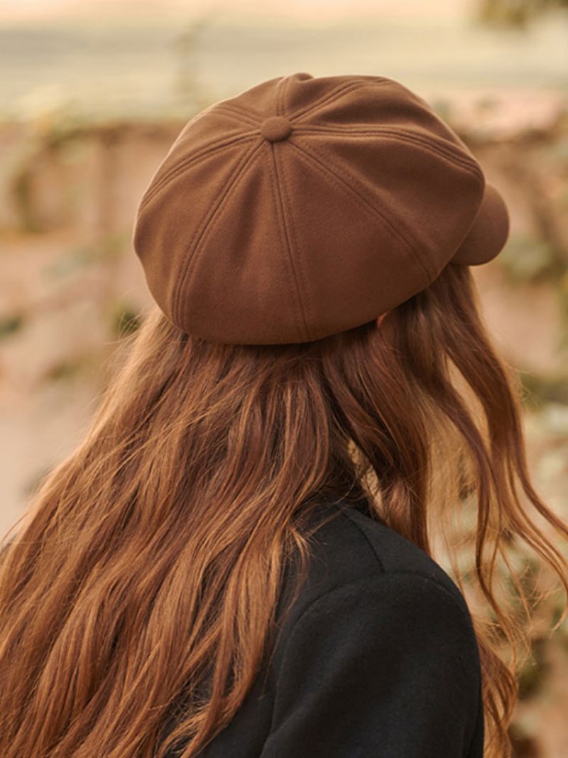 Dámske Čiapky Krásne Akrylové Vlákno Coffee Brown Baret - Káva Hnedá