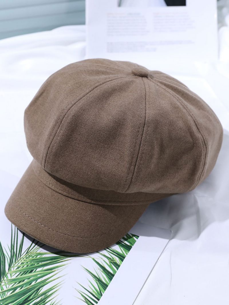 Dámske Čiapky Krásne Akrylové Vlákno Coffee Brown Baret - Khaki