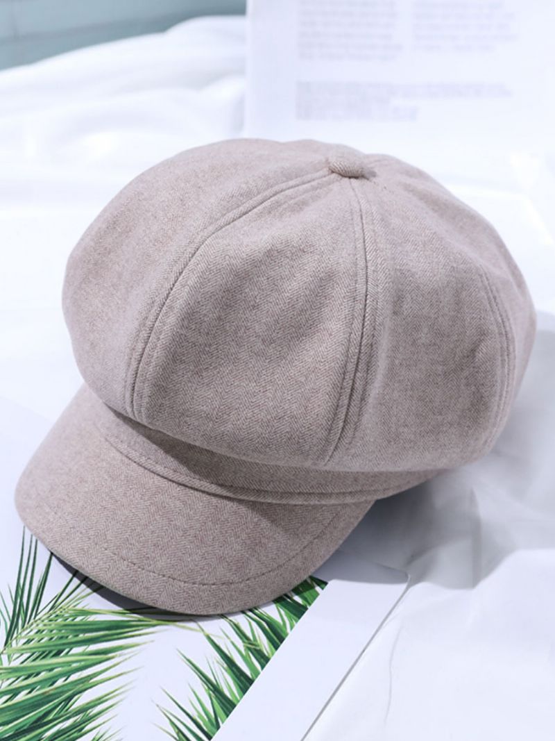 Dámske Čiapky Krásne Akrylové Vlákno Coffee Brown Baret - Béžová