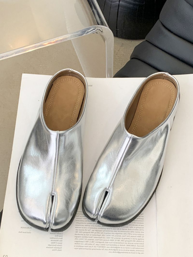 Dámske Čierne Dreváky Finger Design Slip On - Strieborná