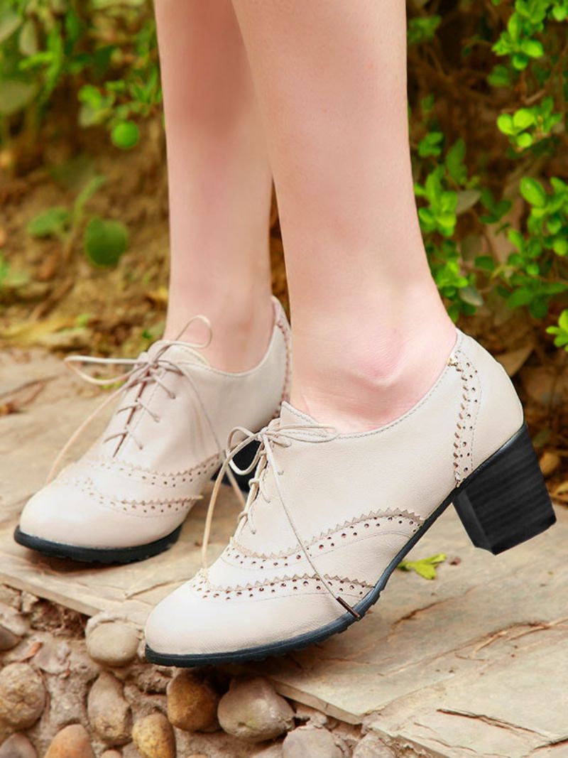 Dámske Šnurovacie Brogues Block Heel