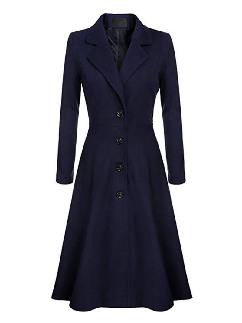 Dámsky Kabát Swing Coat 1950s Zimný S Dlhým Rukávom Turndown Collar Fit Flare