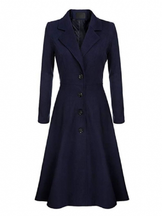 Dámsky Kabát Swing Coat 1950s Zimný S Dlhým Rukávom Turndown Collar Fit Flare