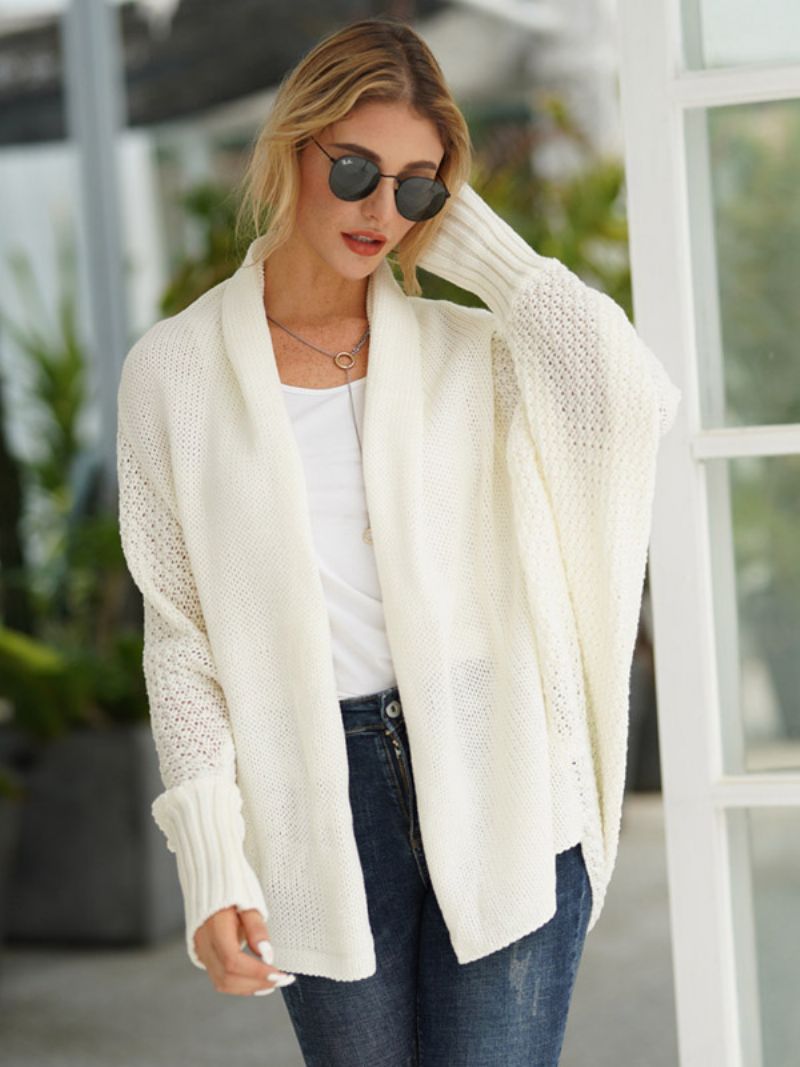 Dámsky Sveter Batwing Sleeves Open Front Cardigans For Fall Winter - Béžová