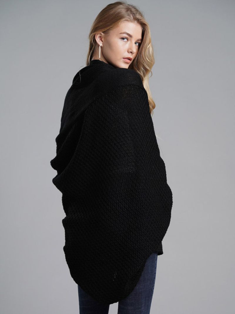 Dámsky Sveter Batwing Sleeves Open Front Cardigans For Fall Winter - Čierna