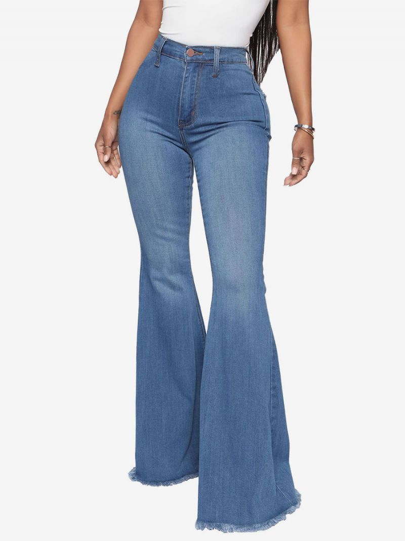 Flare Jeans Pre Ženy Raw Edge High Rise Bell Bottoms