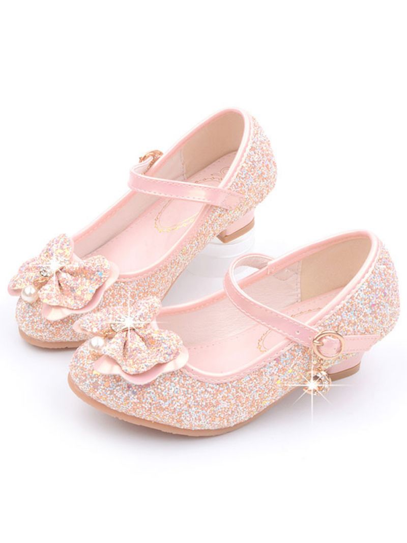 Kvetinové Dievčenské Topánky Glitter Flower Mary Jane Flats