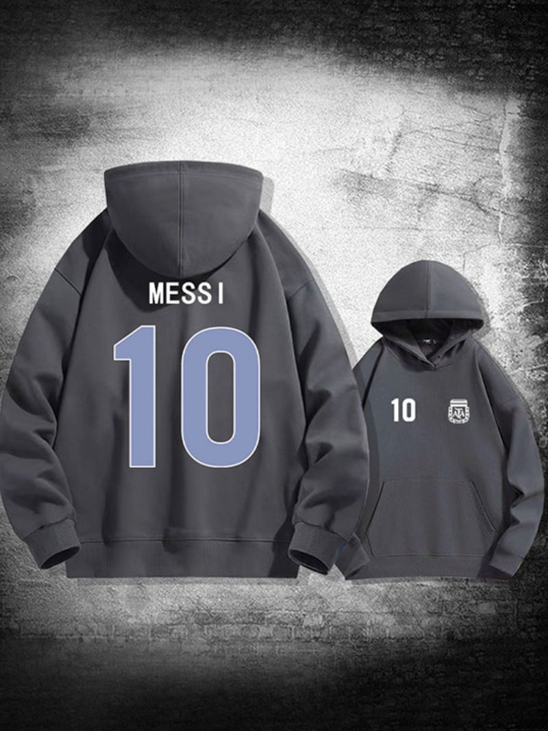 Pánska Mikina Messi Number 10 Argentína - Sýtošedá