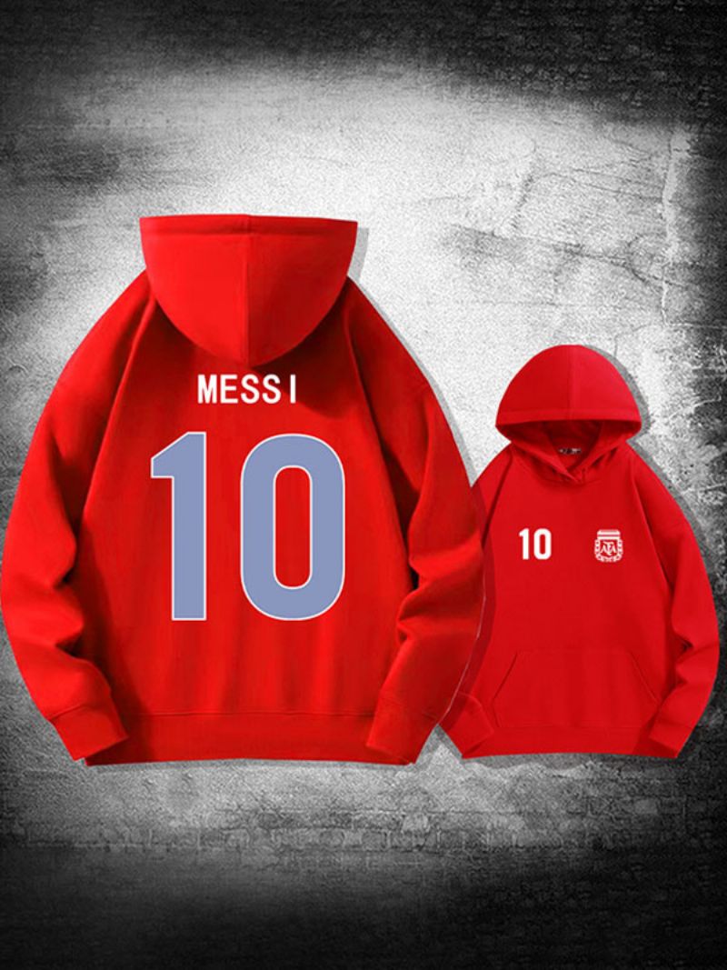 Pánska Mikina Messi Number 10 Argentína - Červená