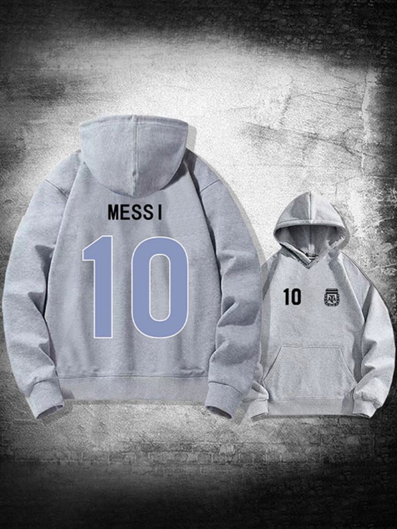 Pánska Mikina Messi Number 10 Argentína - Svetlošedá