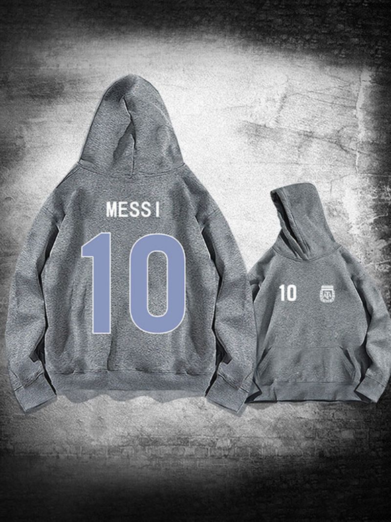 Pánska Mikina Messi Number 10 Argentína - Sivá