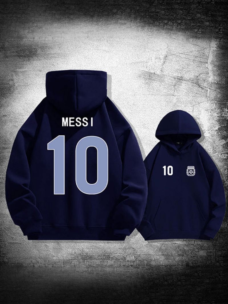 Pánska Mikina Messi Number 10 Argentína - Sýtomodrá