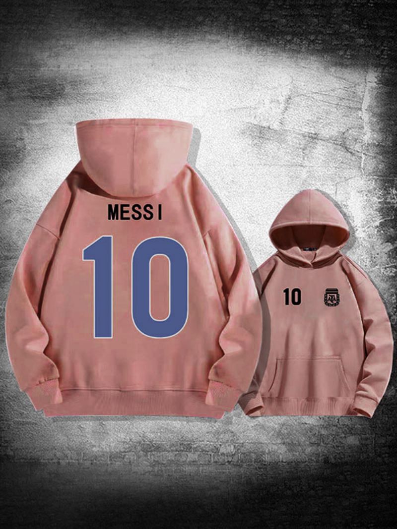 Pánska Mikina Messi Number 10 Argentína - Ružová