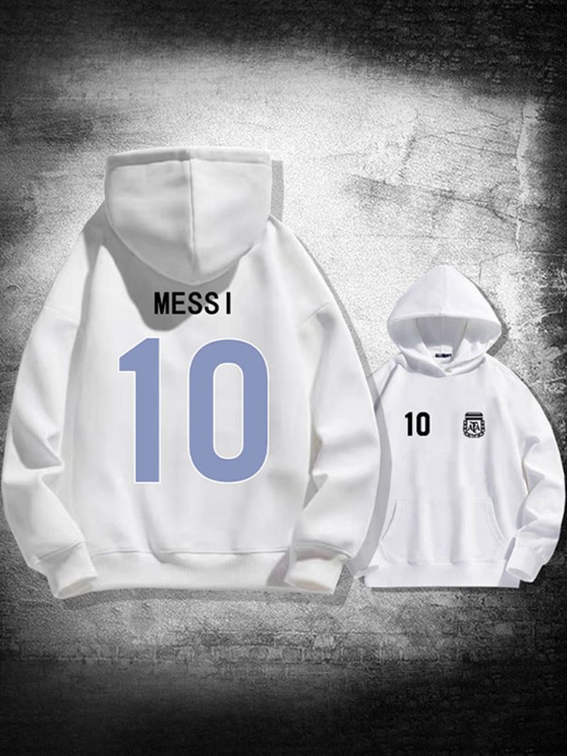 Pánska Mikina Messi Number 10 Argentína - Biela