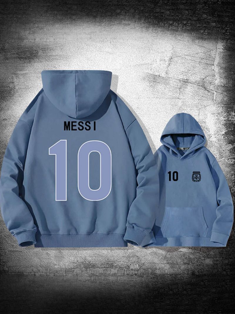 Pánska Mikina Messi Number 10 Argentína - Modrošedá