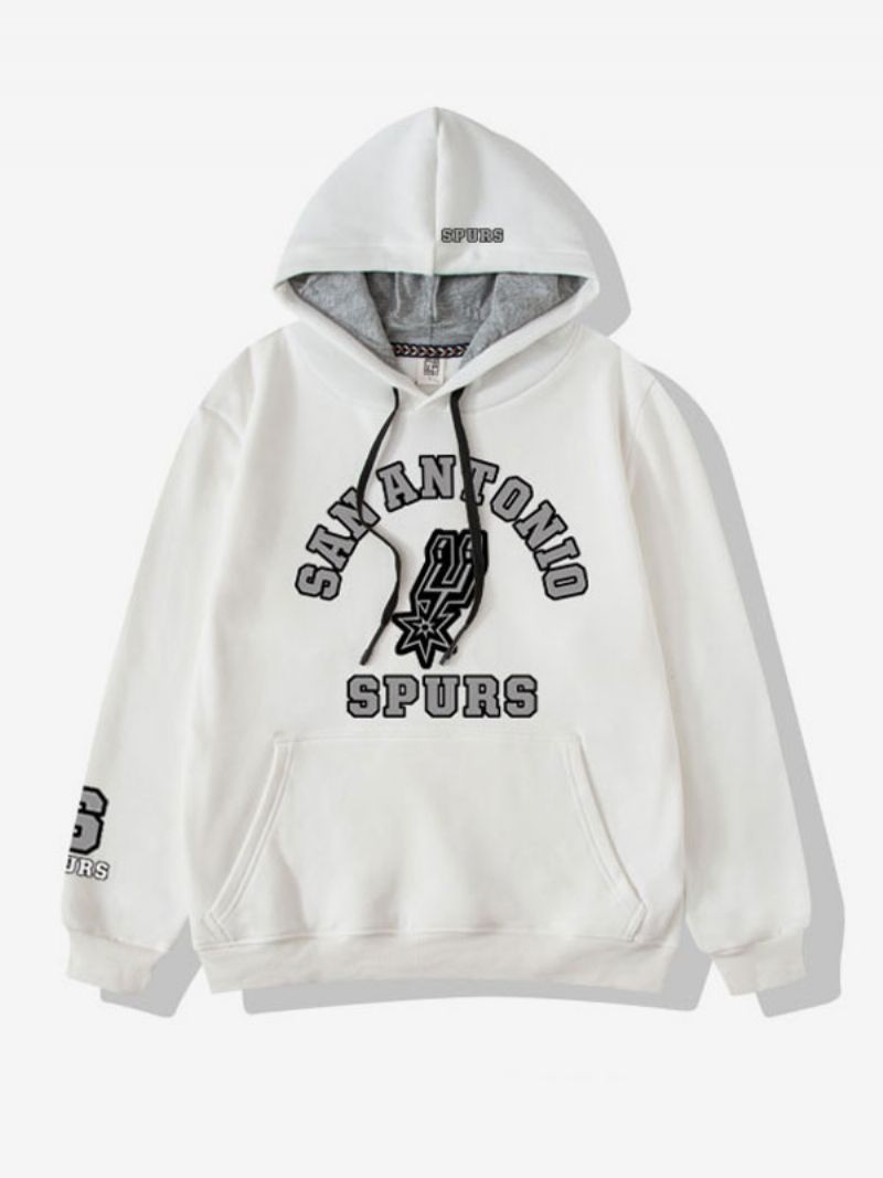 Pánska Mikina S Kapucňou San Antonio Spurs Team - Biela