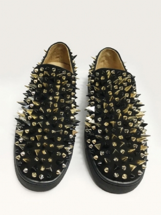 Pánske Nazúvacie Topánky Black Suede Spikes Loafers