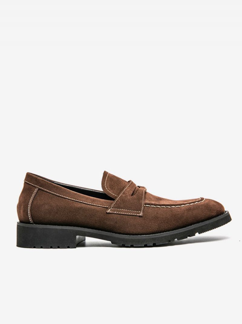 Pánske Nazúvacie Topánky Na Ples Z Pu Kože Monk Strap - Káva Hnedá