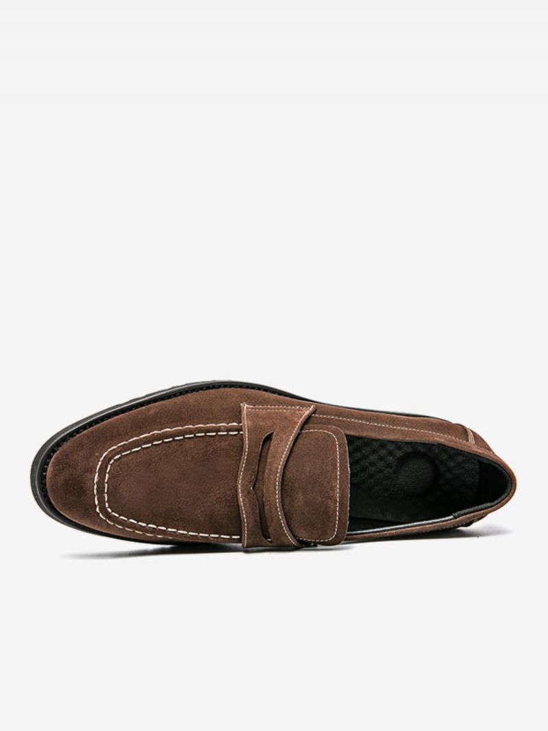 Pánske Nazúvacie Topánky Na Ples Z Pu Kože Monk Strap - Káva Hnedá