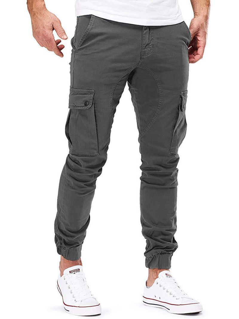 Pánske Nohavice Ležérne Tepláky Zúženého Strihu Hunter Green Pants - Deep Grey