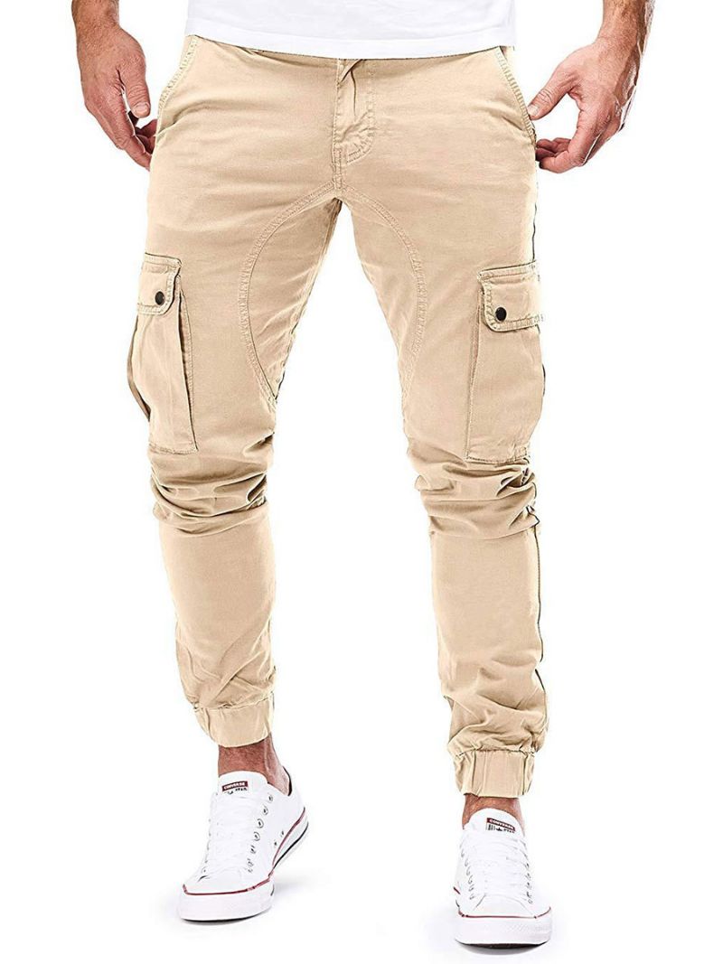 Pánske Nohavice Ležérne Tepláky Zúženého Strihu Hunter Green Pants - Khaki