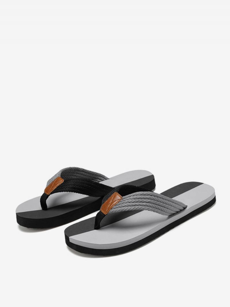 Pánske Sandále Slip-on Pu Kožená Eva Podrážka - Sivá