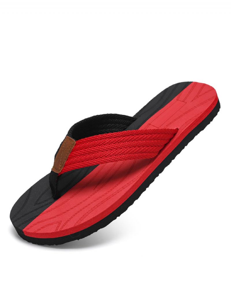 Pánske Sandále Slip-on Pvc Zvršok Eva Podrážka - Červená