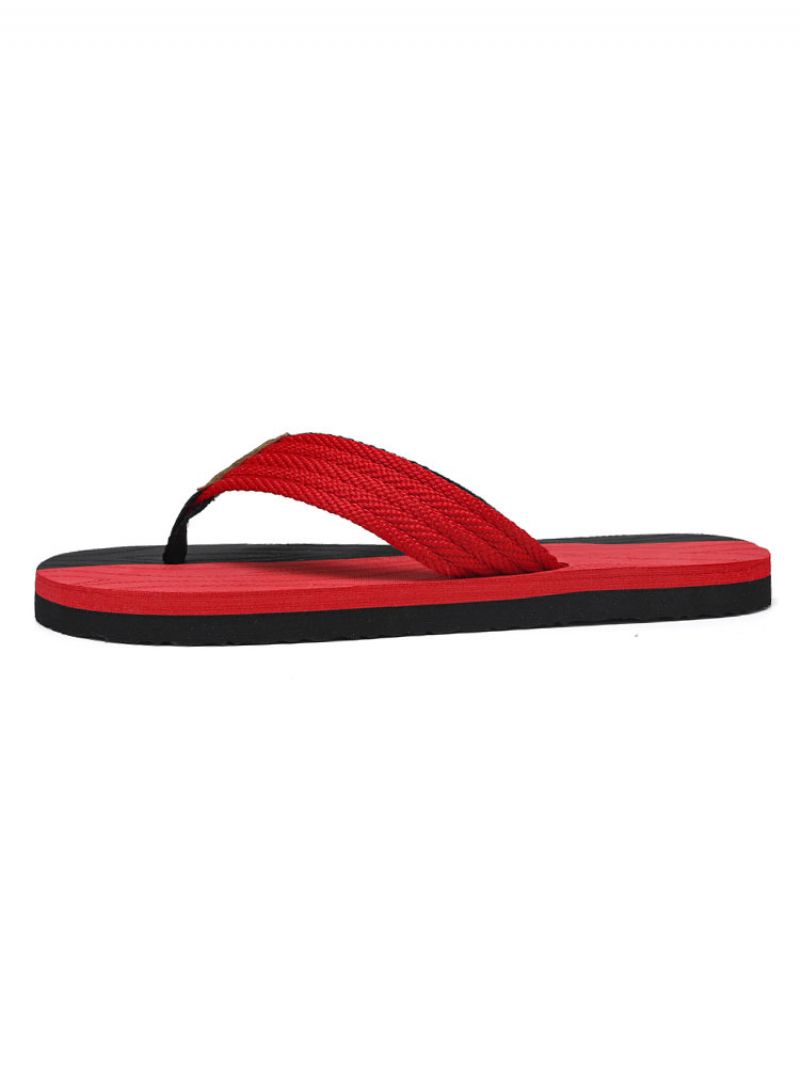 Pánske Sandále Slip-on Pvc Zvršok Eva Podrážka - Červená