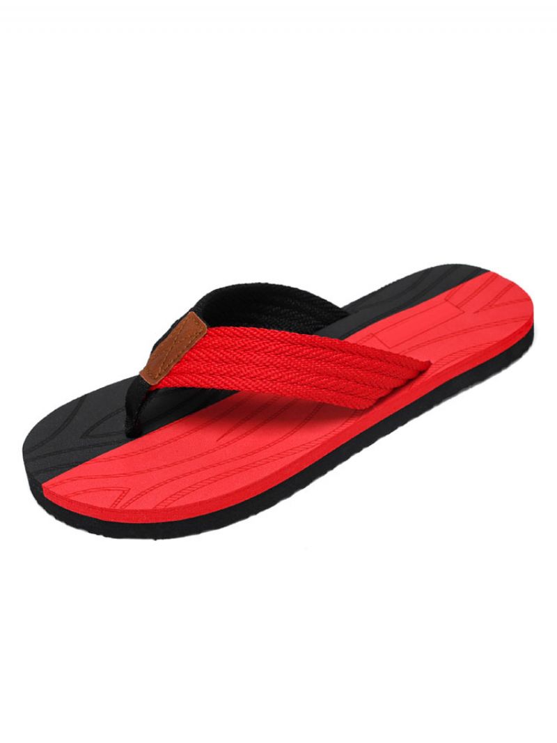 Pánske Sandále Slip-on Pvc Zvršok Eva Podrážka - Červená