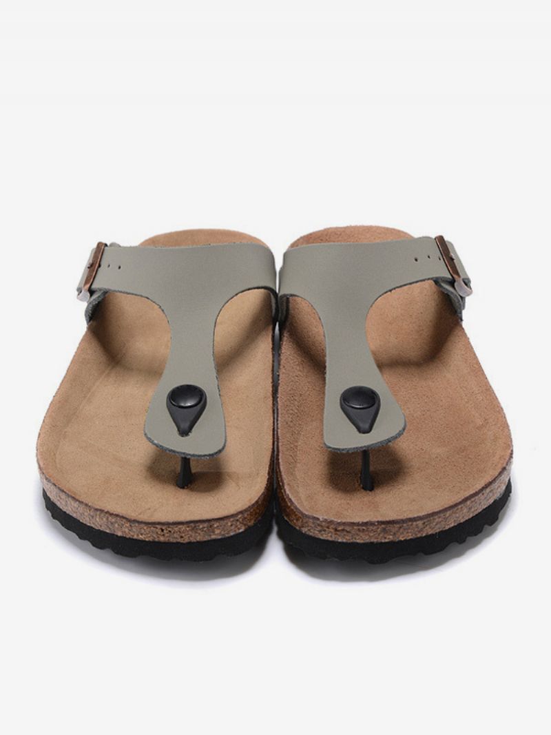 Pánske Sandále Slip-on Slippers Ploché - Sivá