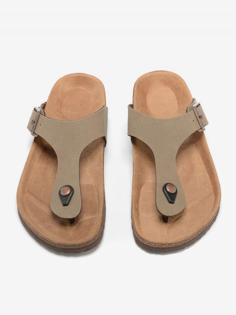 Pánske Sandále Slip-on Slippers Ploché - Khaki