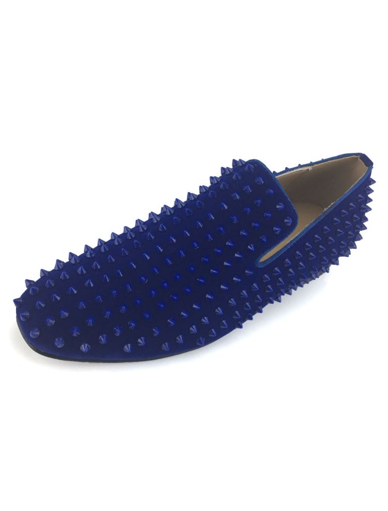 Pánske Svadobné Topánky Bule Spike Loafers Na Ples - Modrá