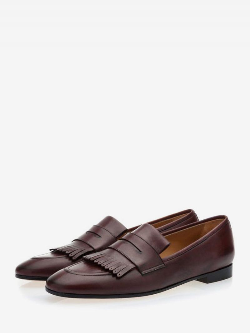 Pánske Svadobné Topánky Penny Loafers Na Ples - Čokoláda