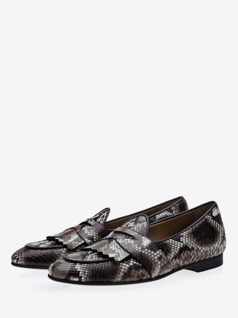 Pánske Svadobné Topánky Penny Loafers Na Ples - Python