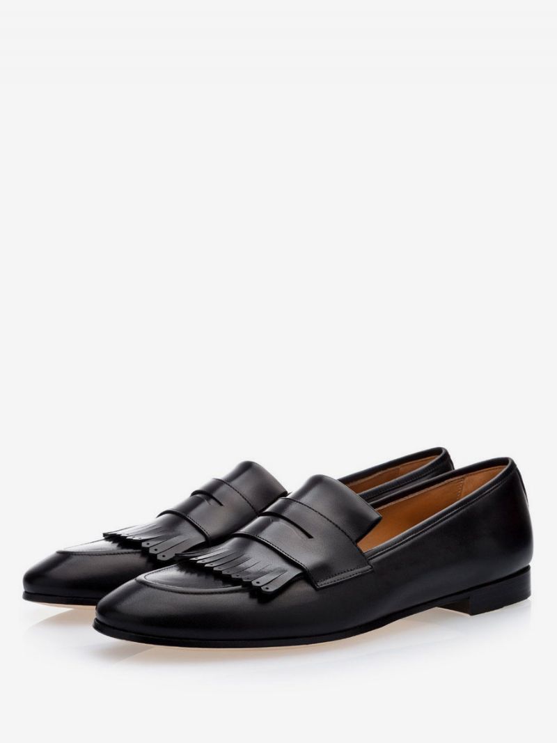 Pánske Svadobné Topánky Penny Loafers Na Ples - Čierna