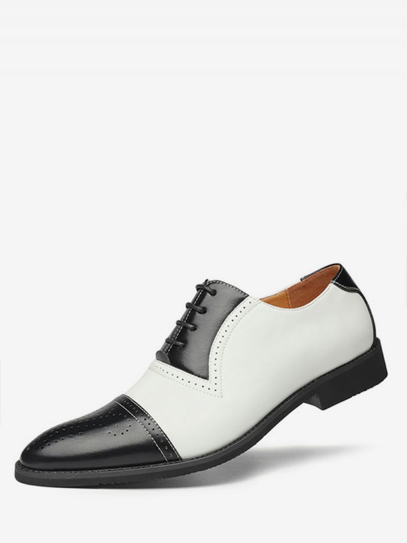 Pánske Svadobné Šaty Oxfords Cap Toe Brogue Biela - Biela