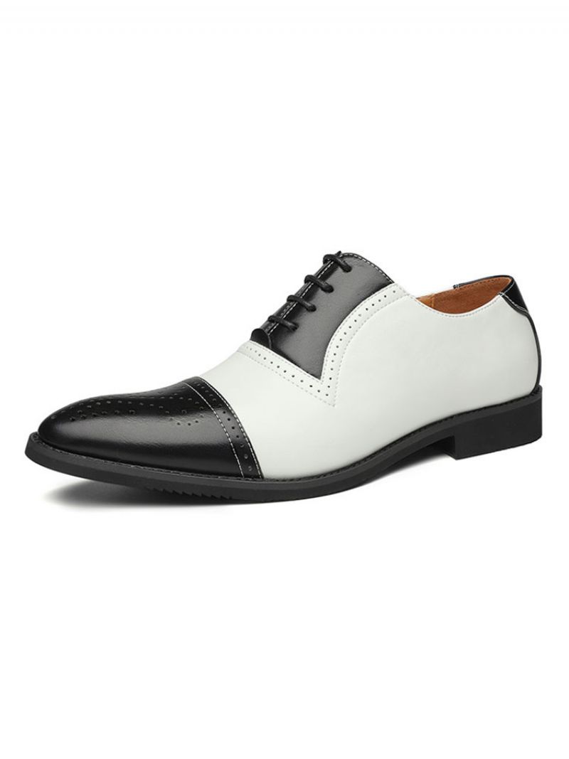 Pánske Svadobné Šaty Oxfords Cap Toe Brogue Biela - Biela