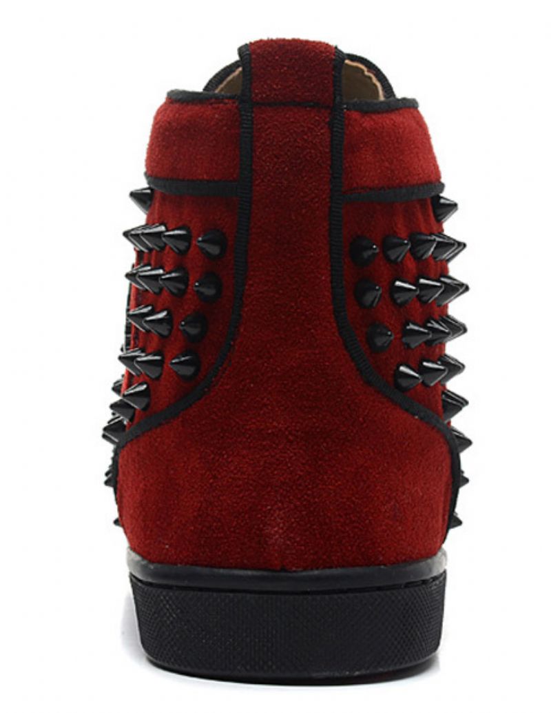 Pánske Tenisky Red Spike High Top Skateboard Prom Party Sneakers - Červená