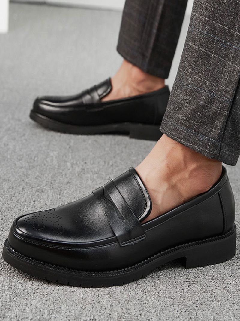 Pánske Topánky Brogues Penny Slip On Loafers - Čierna