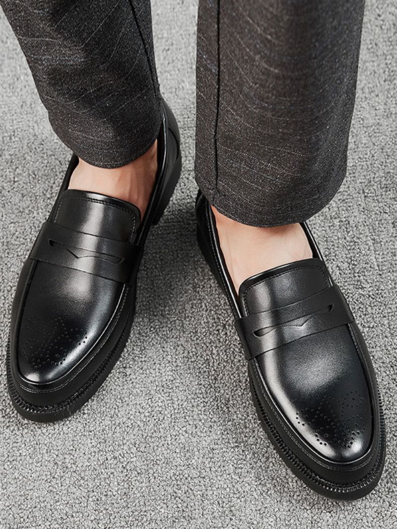 Pánske Topánky Brogues Penny Slip On Loafers - Čierna