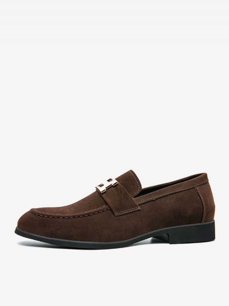 Pánske Topánky Mokasíny Pu Kožené Monk Strap Slip-on Prom Party - Káva Hnedá