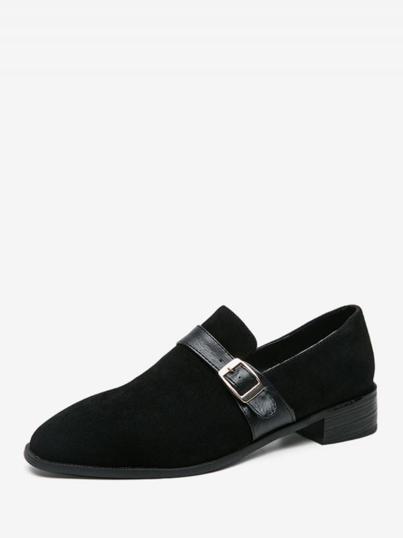 Pánske Topánky Mokasíny Pu Leather Monk Strap Slip-on - Čierna